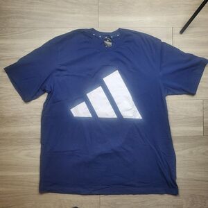 Adidas Shirt Mens 2XL Blue Short Sleeve T-shirt Cotton Navy Classic XXL